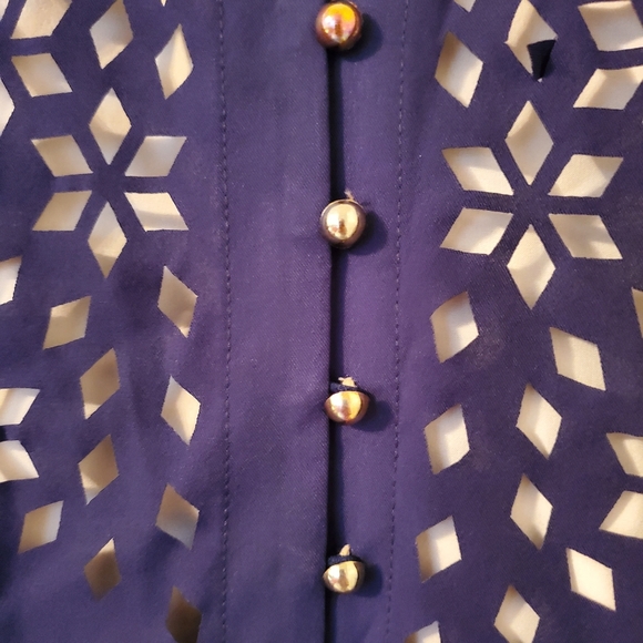 Selling Beautiful Modest Navy Blue & Creme Abaya/Kaftan/Dress - Picture 3 of 10